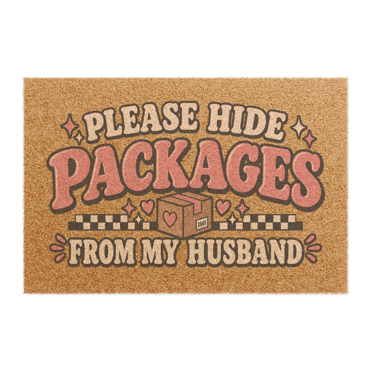 Doormat — “Please Hide Packages From My Husband” Funny Welcome Mat