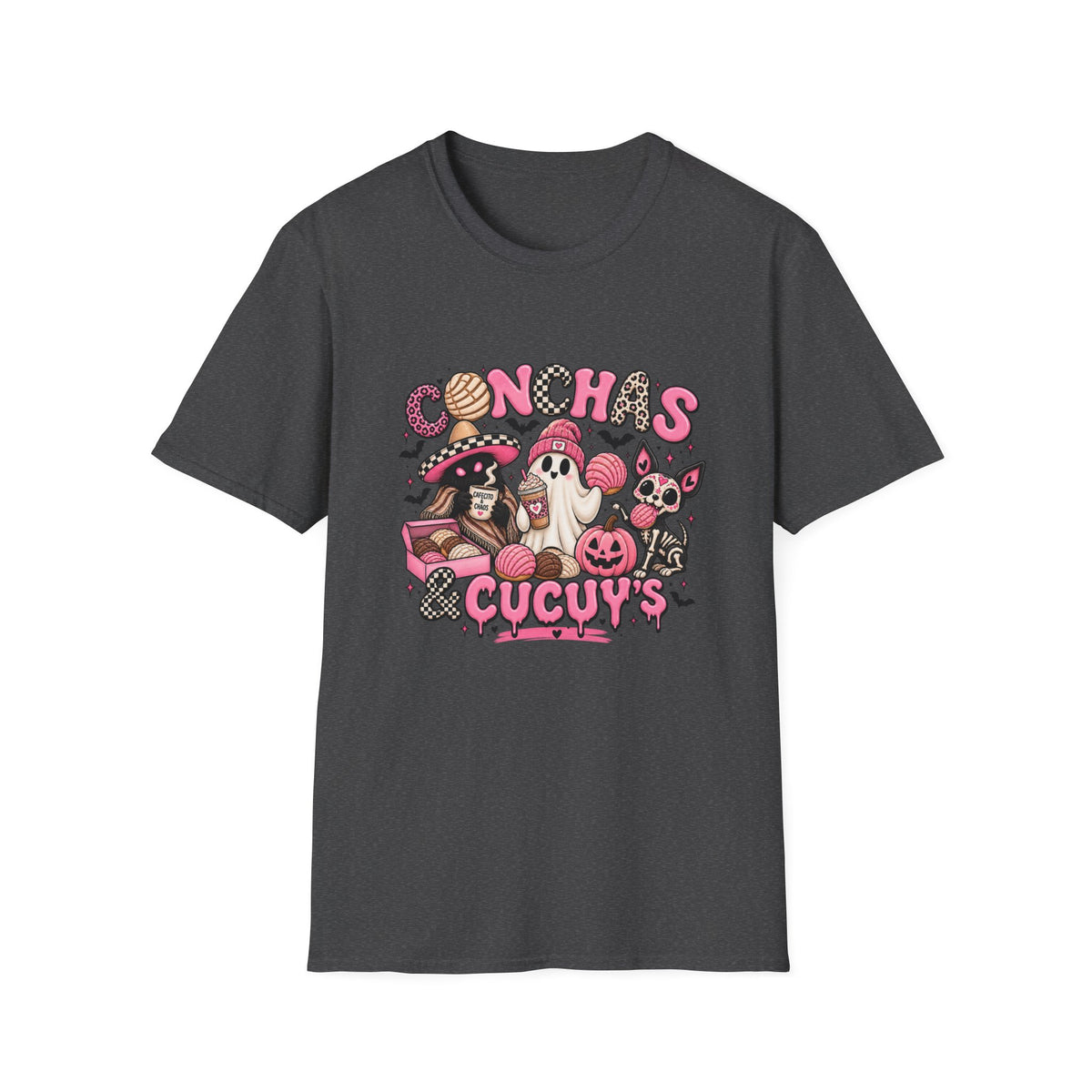 Conchas & Cucuyas Graphic T-Shirt — Cute Mexican Pastries & Chihuahuas Tee