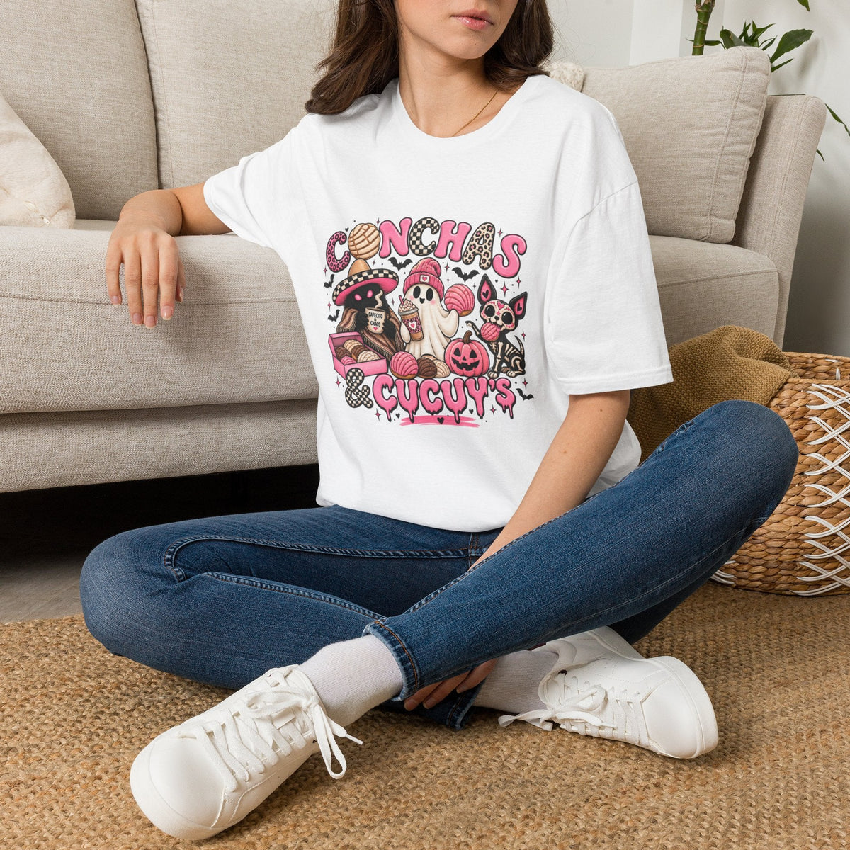 Conchas & Cucuyas Graphic T-Shirt — Cute Mexican Pastries & Chihuahuas Tee