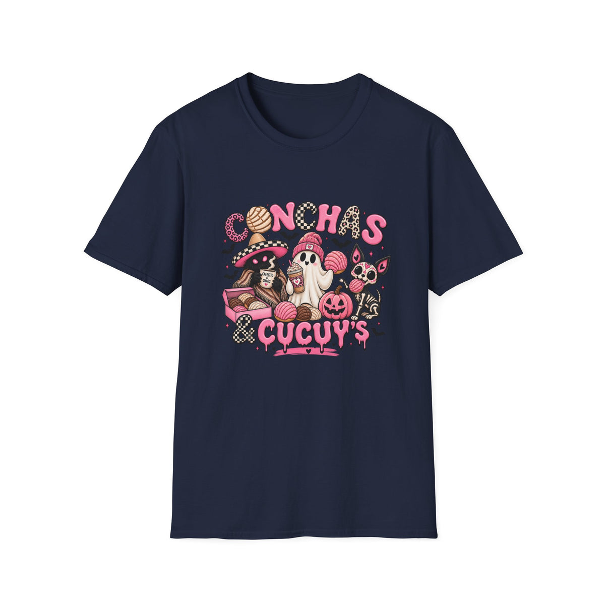 Conchas & Cucuyas Graphic T-Shirt — Cute Mexican Pastries & Chihuahuas Tee