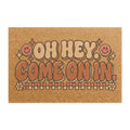 Retro "Oh Hey, Come On In" Doormat — Welcome Entry Mat with Smiley Design