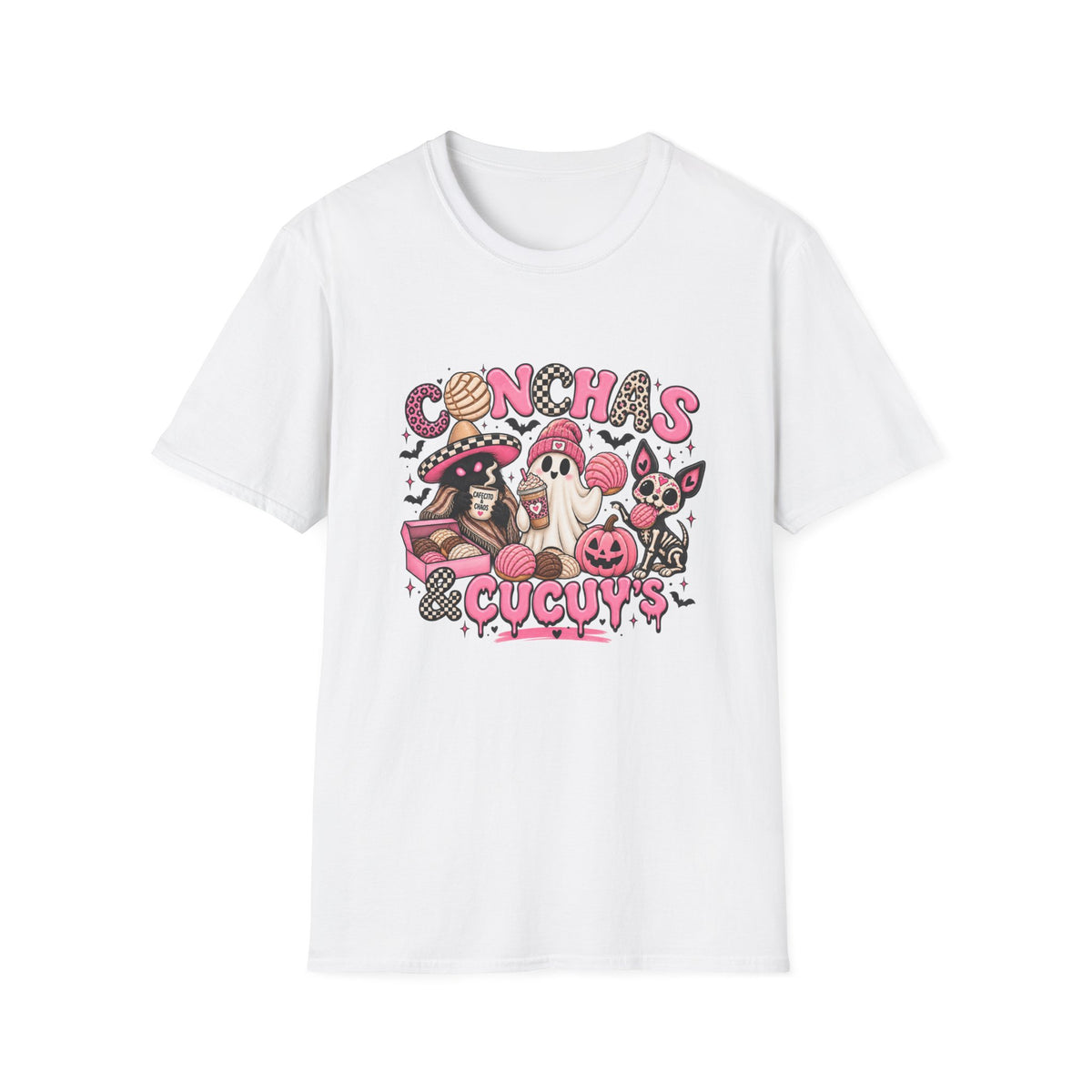 Conchas & Cucuyas Graphic T-Shirt — Cute Mexican Pastries & Chihuahuas Tee