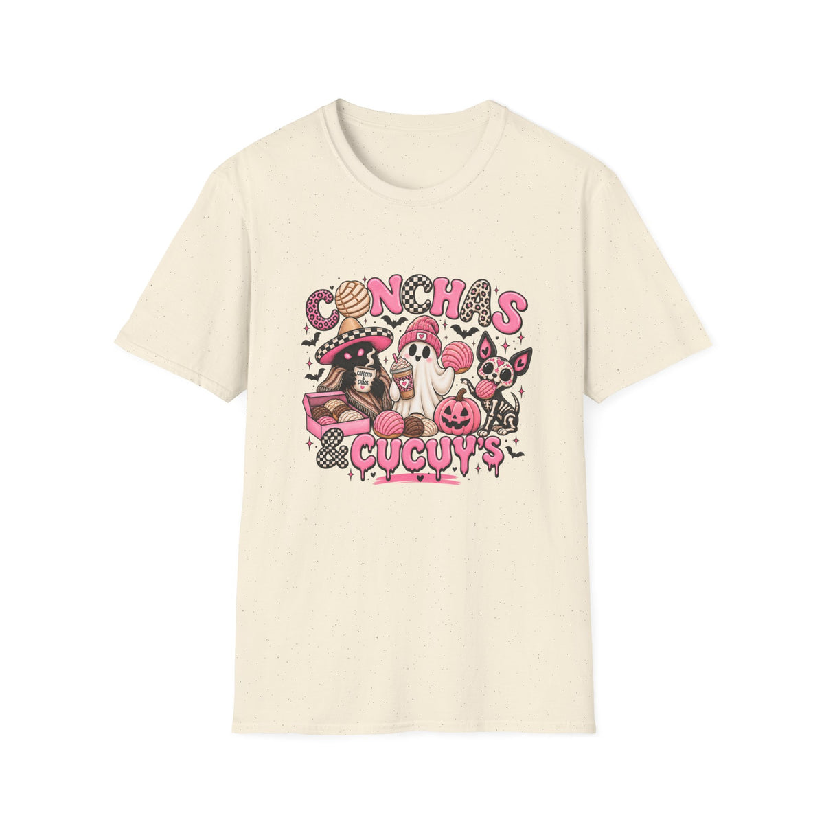 Conchas & Cucuyas Graphic T-Shirt — Cute Mexican Pastries & Chihuahuas Tee