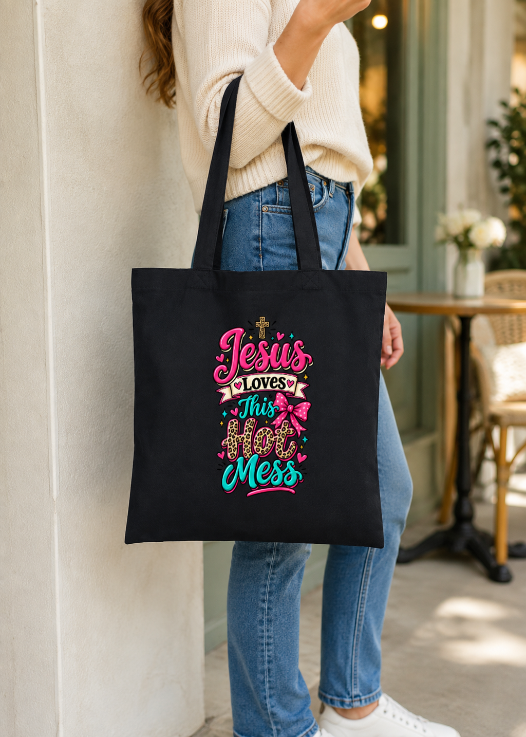 Cool Peeps Love Jesus Tote Bag – Colorful Christian Faith Carryall ????