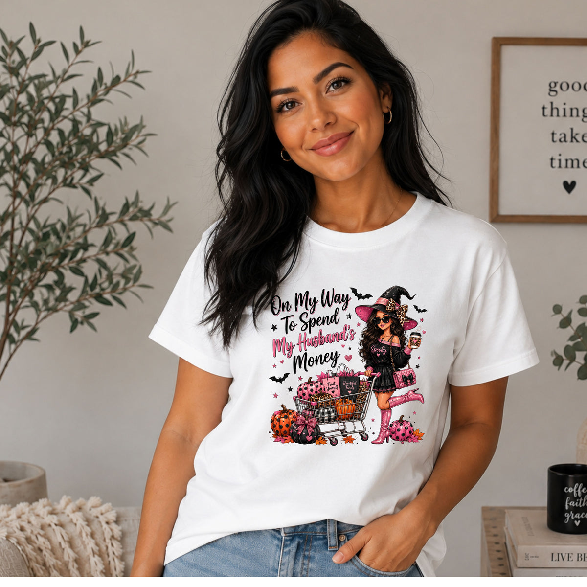 "On my way to spend my husband's money" t-shirt