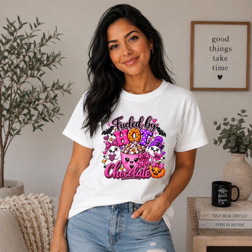 "Fueled By Hot Chocolate "t-shirt