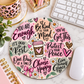 💕 Positive Affirmations Round Mouse Pad